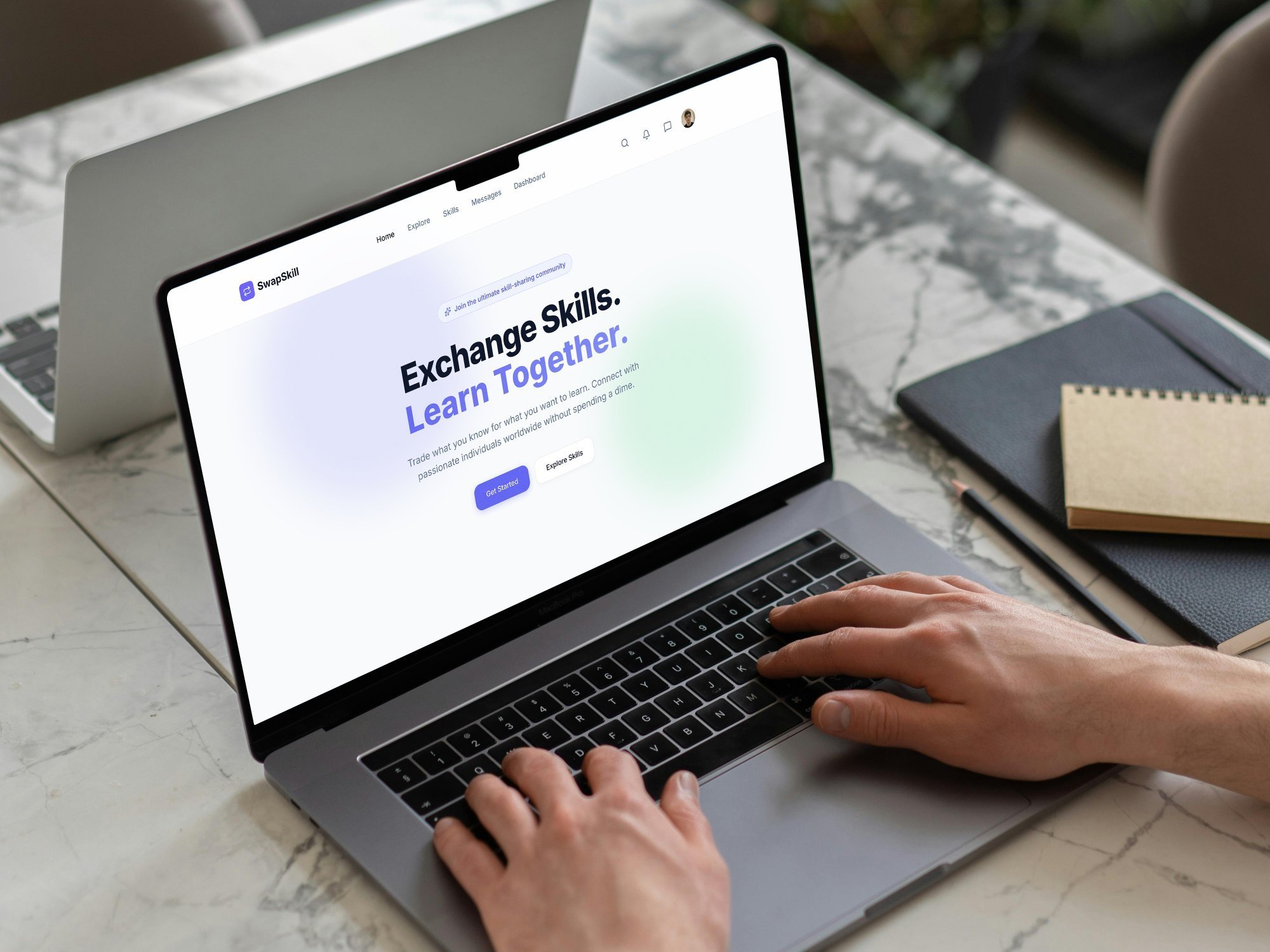 SkillSwap hands-on mockup
